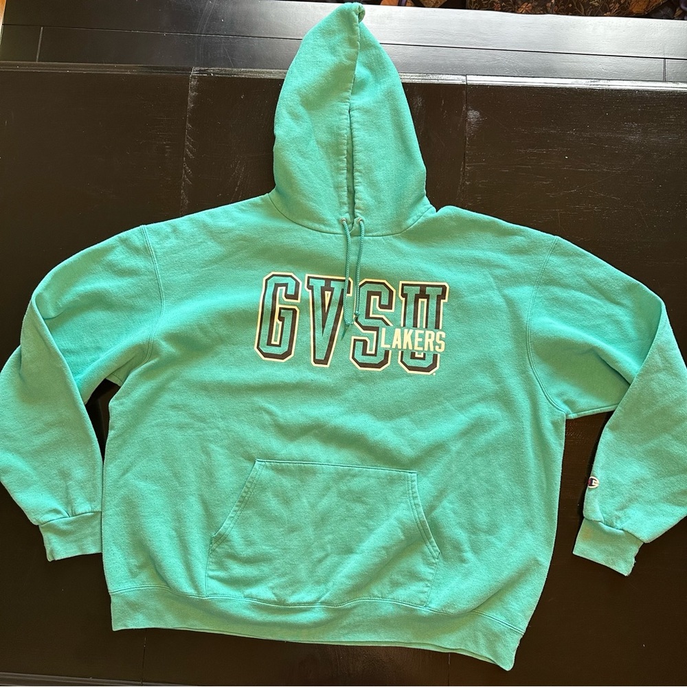 Champion XXL Teal Hoodie Sweatshirt College University Grand Valley GVSU Lakers